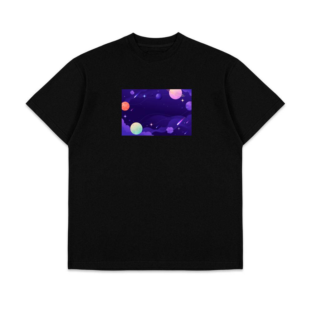 A Galactic Gathering in a Purple Panorama T-Shirts