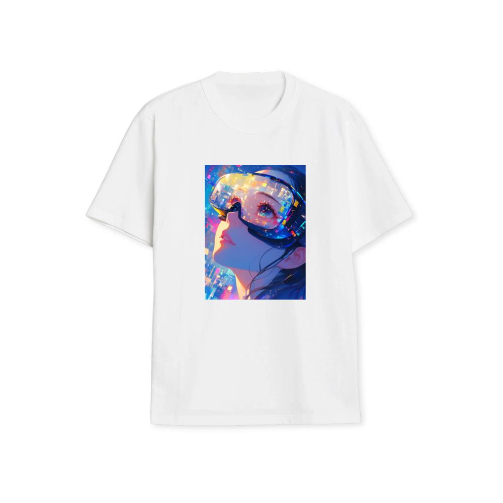 A Gaze into the Glitch-Infused Realm of Virtual Reality T-Shirts