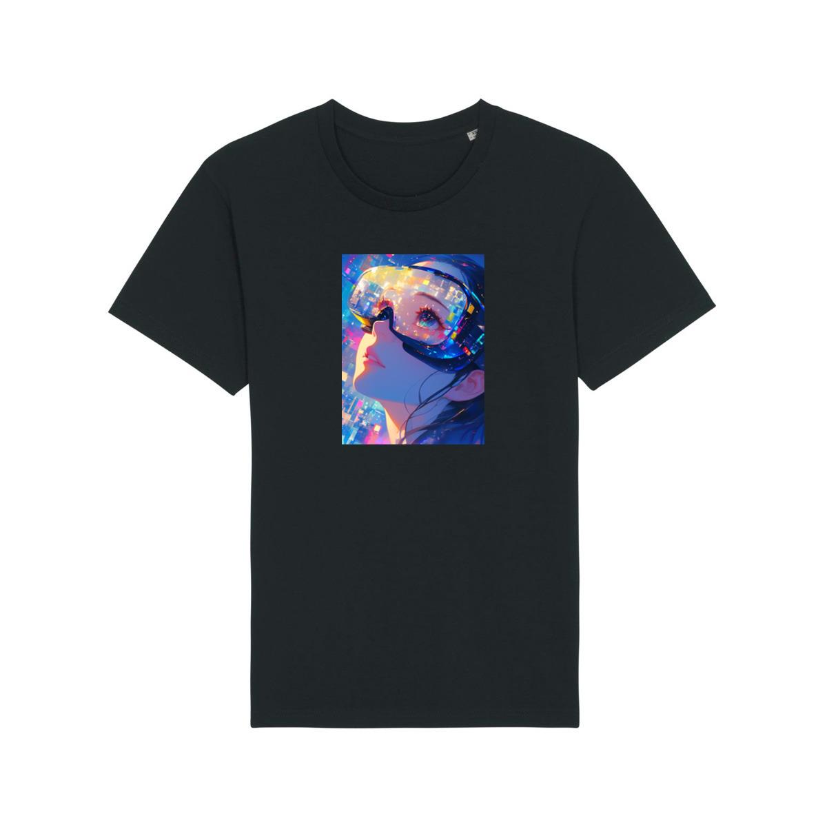 A Gaze into the Glitch-Infused Realm of Virtual Reality T-Shirts