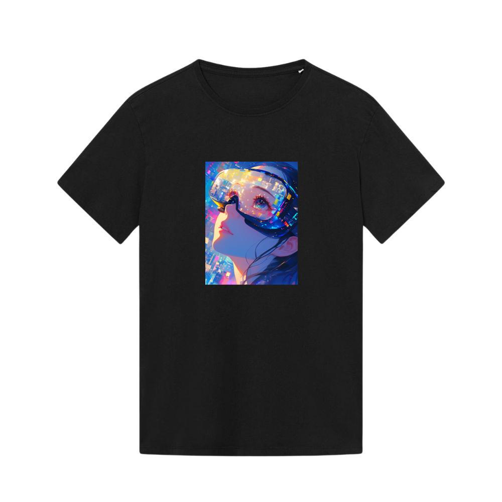 A Gaze into the Glitch-Infused Realm of Virtual Reality T-Shirts