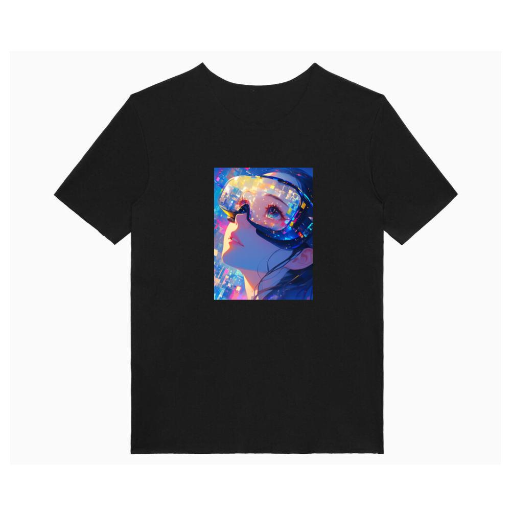 A Gaze into the Glitch-Infused Realm of Virtual Reality T-Shirts