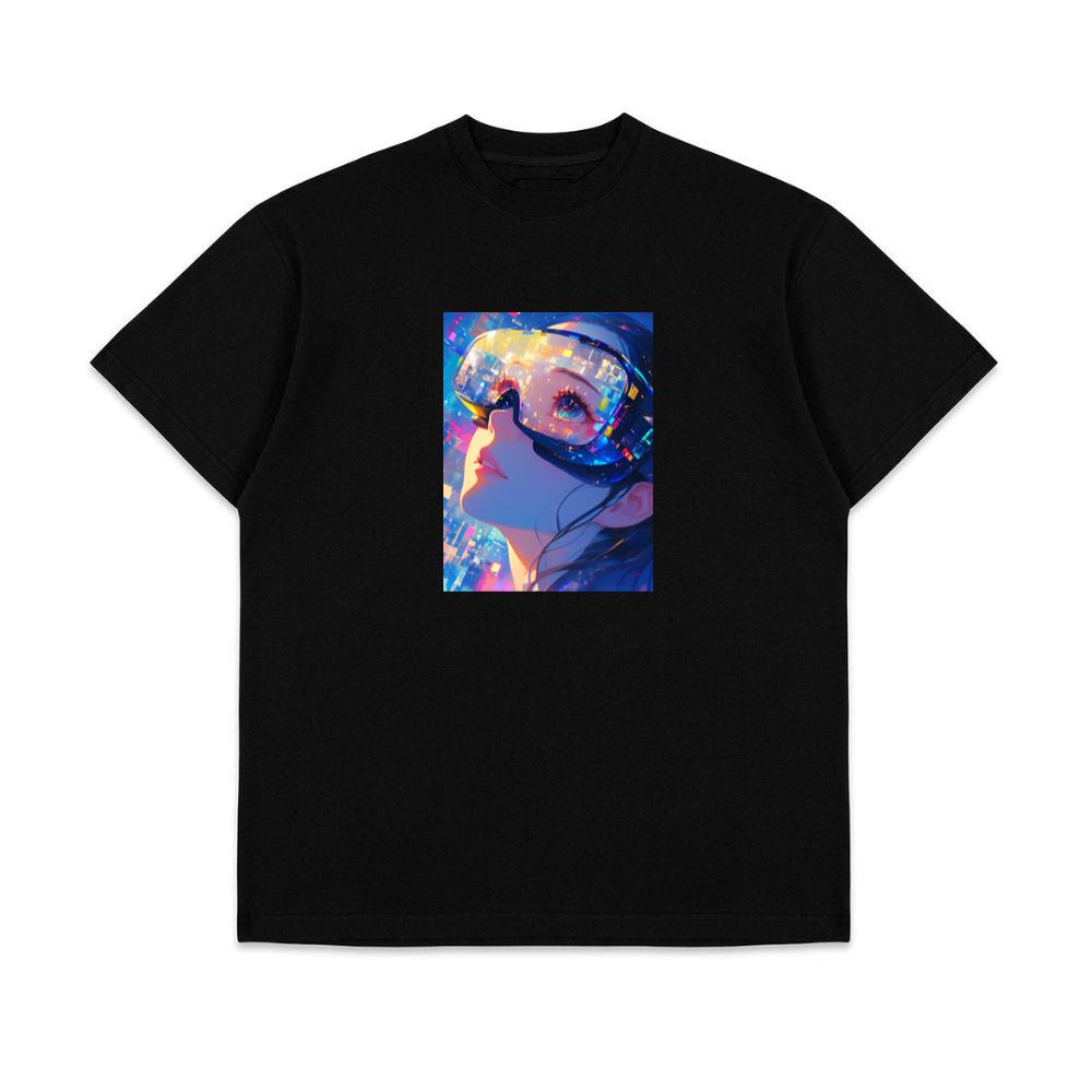 A Gaze into the Glitch-Infused Realm of Virtual Reality T-Shirts