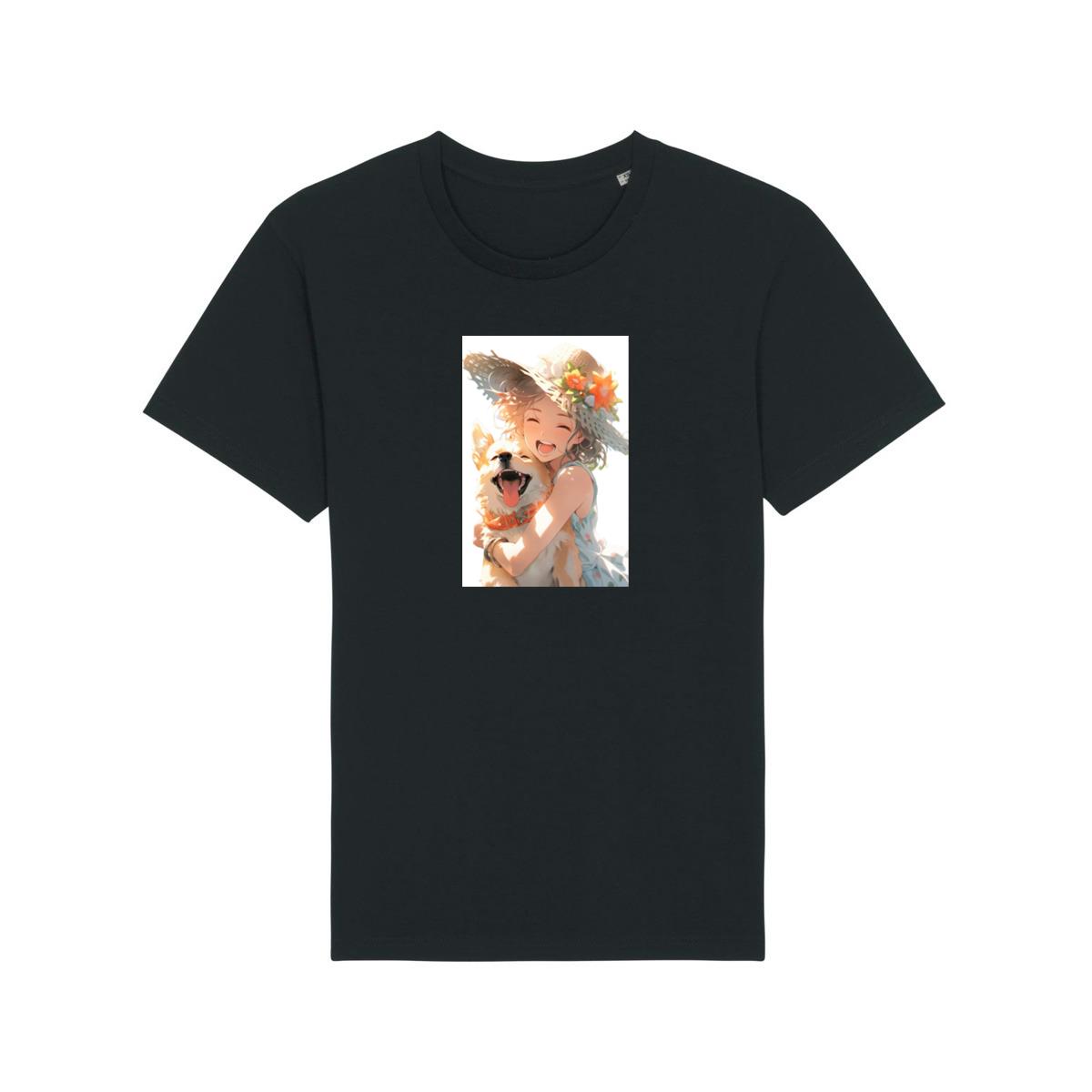 A Girl and Her Dog in a Summer Day's Embrace T-Shirts