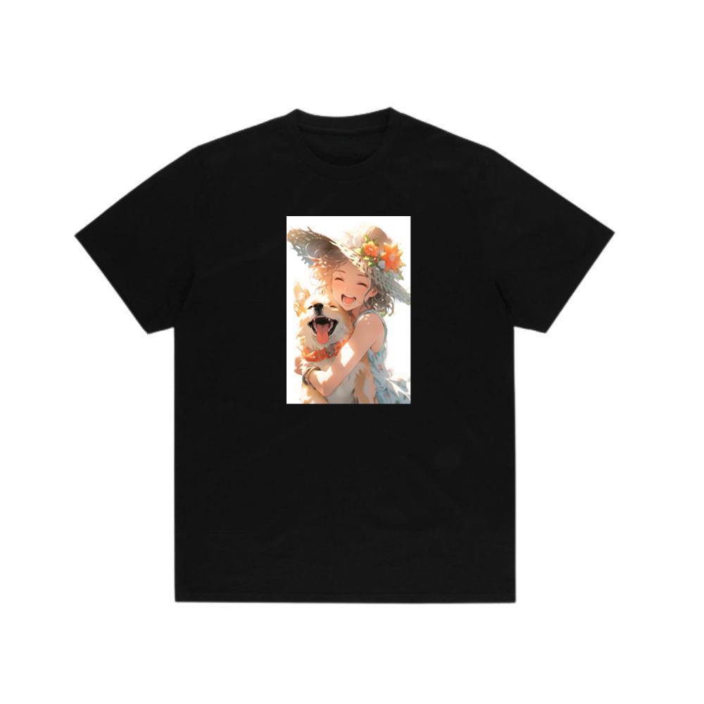 A Girl and Her Dog in a Summer Days Embrace TShirts Hushheroes