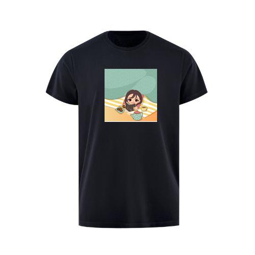 A Girl Enjoys a Story with Tea and Cookies in a Cozy Space T-Shirts