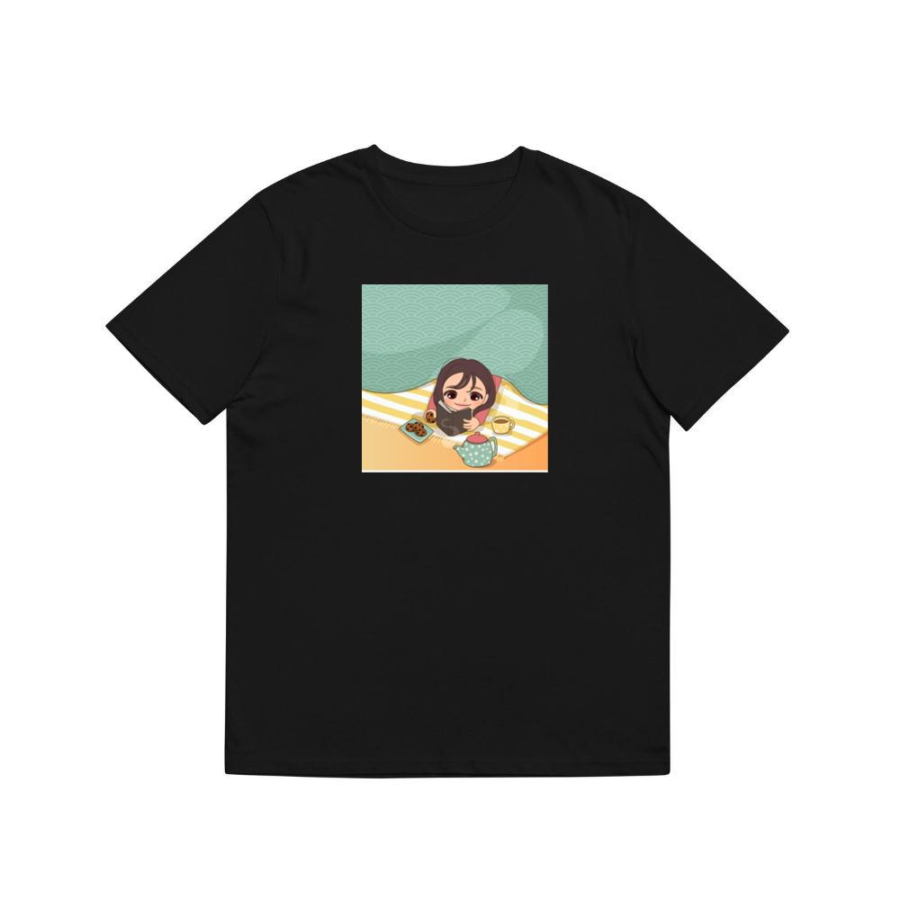 A Girl Enjoys a Story with Tea and Cookies in a Cozy Space T-Shirts