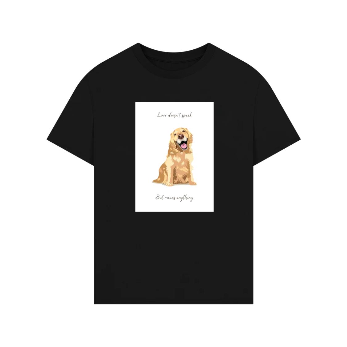 A Golden Retriever's Radiant Smile in a Moment of Love T-Shirt