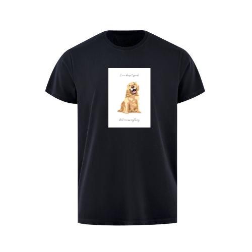 A Golden Retriever's Radiant Smile in a Moment of Love T-Shirts