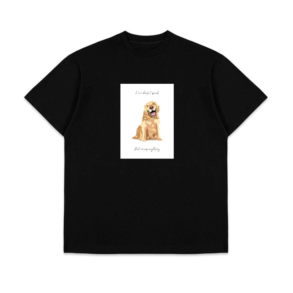 A Golden Retriever's Radiant Smile in a Moment of Love T-Shirts