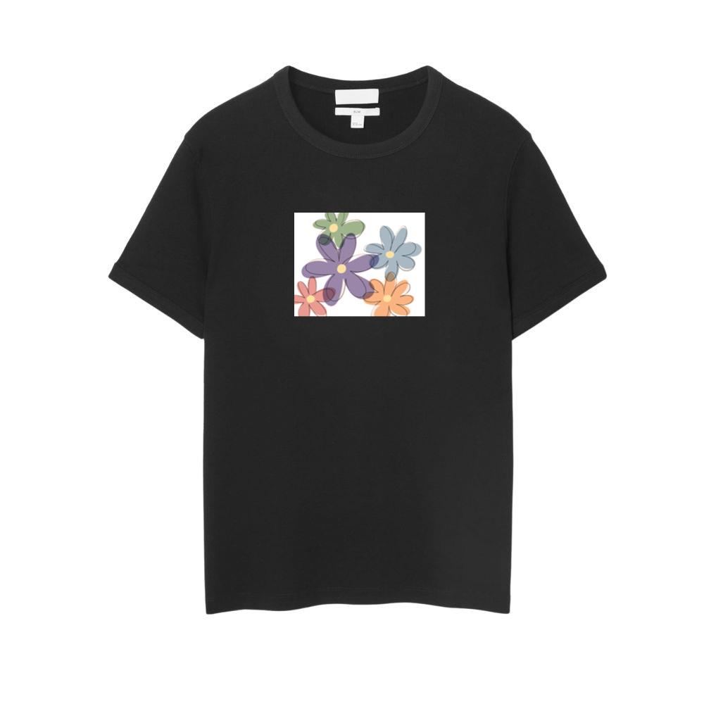 A Hand-Drawn Floral Pattern T-Shirts
