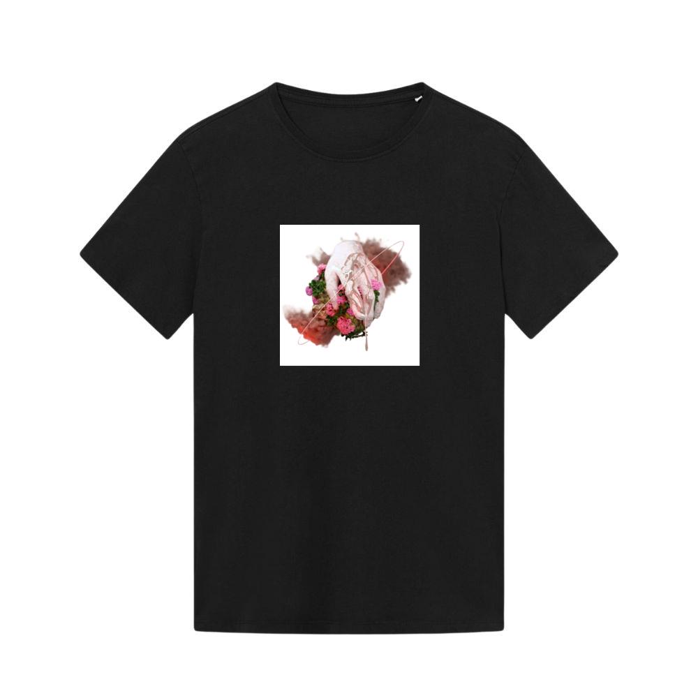 A Hand Emerging from Flora with Smoke and Abstract Lines T-Shirts
