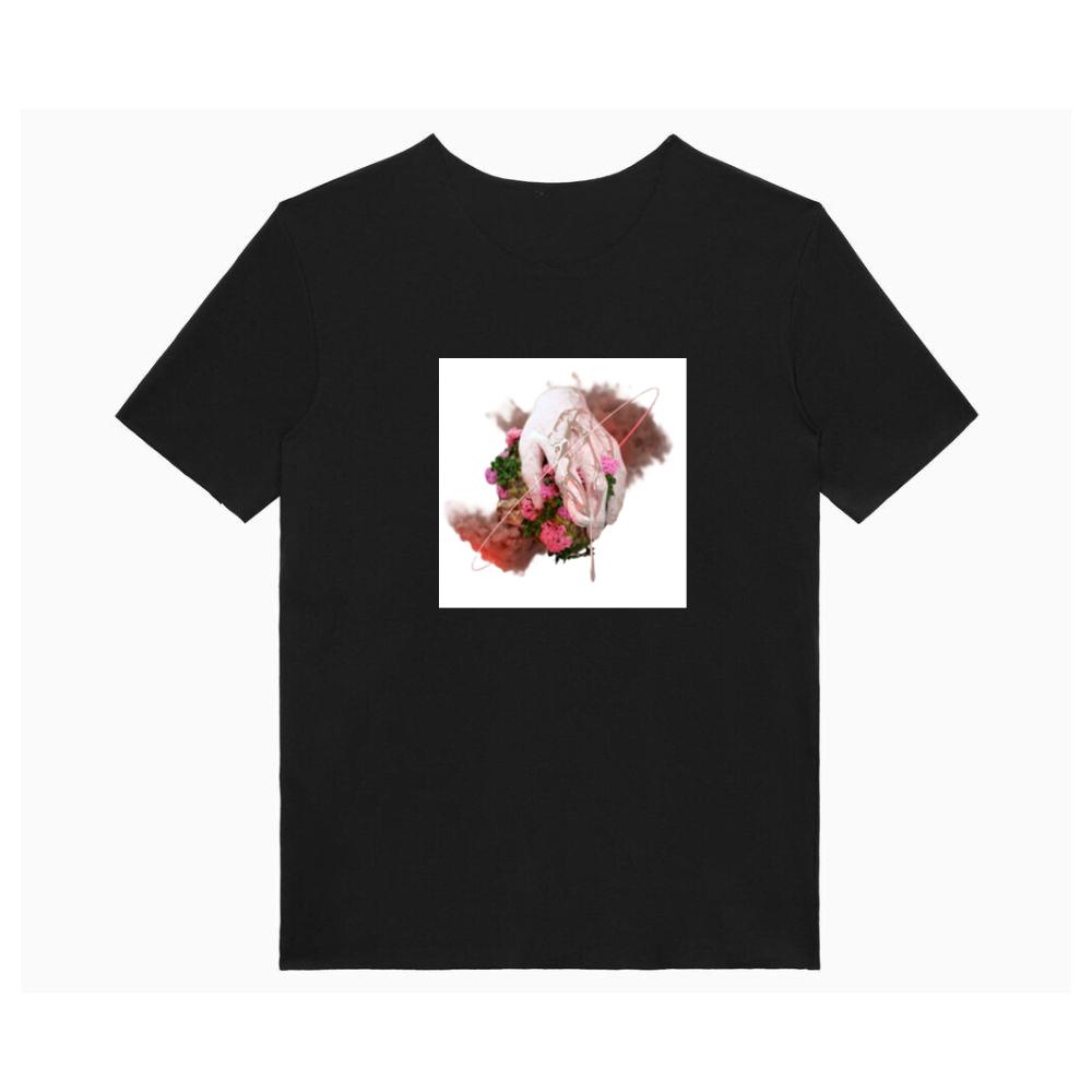 A Hand Emerging from Flora with Smoke and Abstract Lines T-Shirts