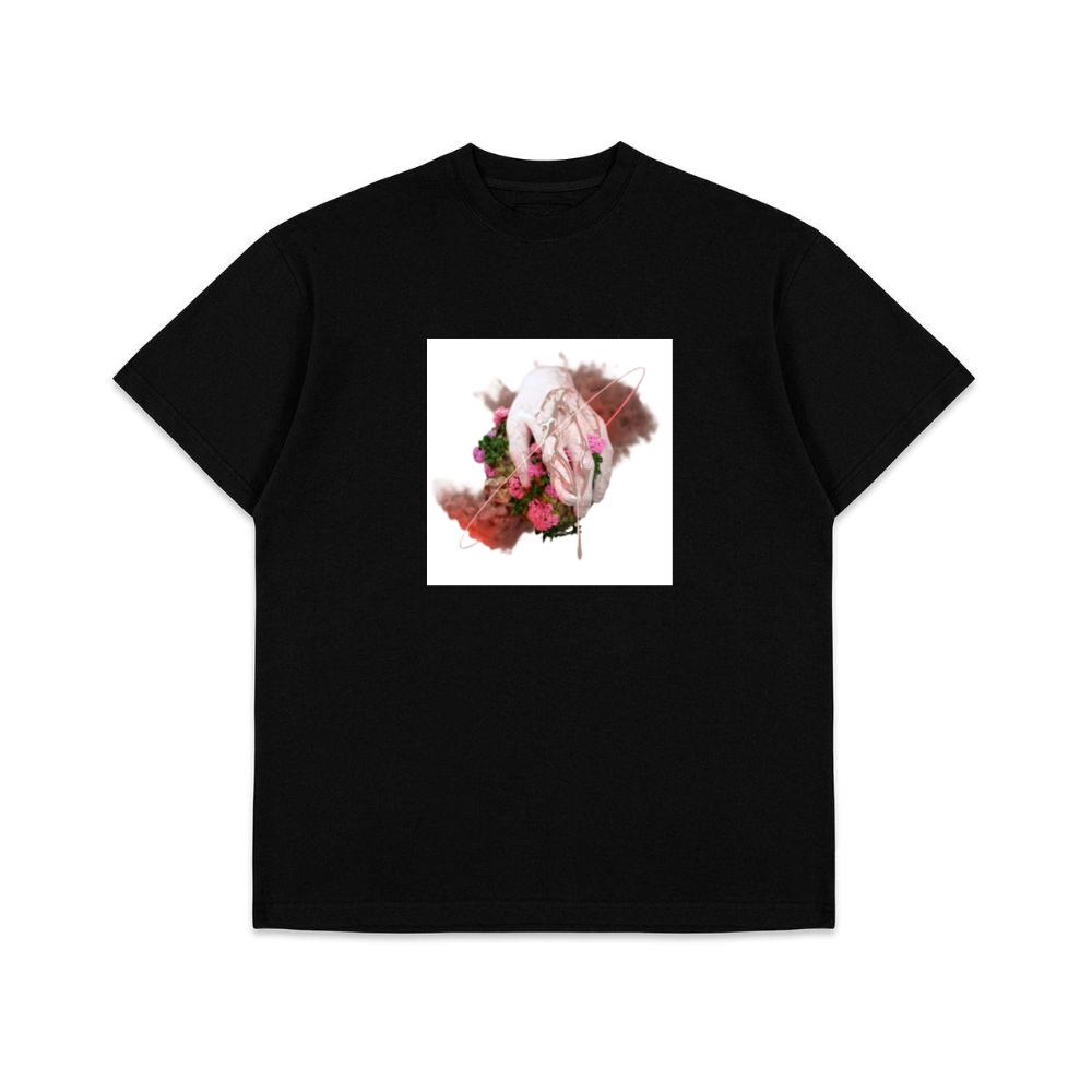 A Hand Emerging from Flora with Smoke and Abstract Lines T-Shirts