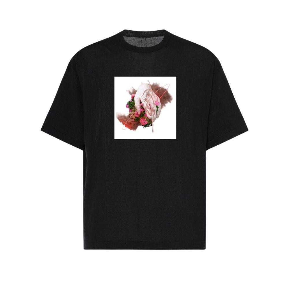 A Hand Emerging from Flora with Smoke and Abstract Lines T-Shirts