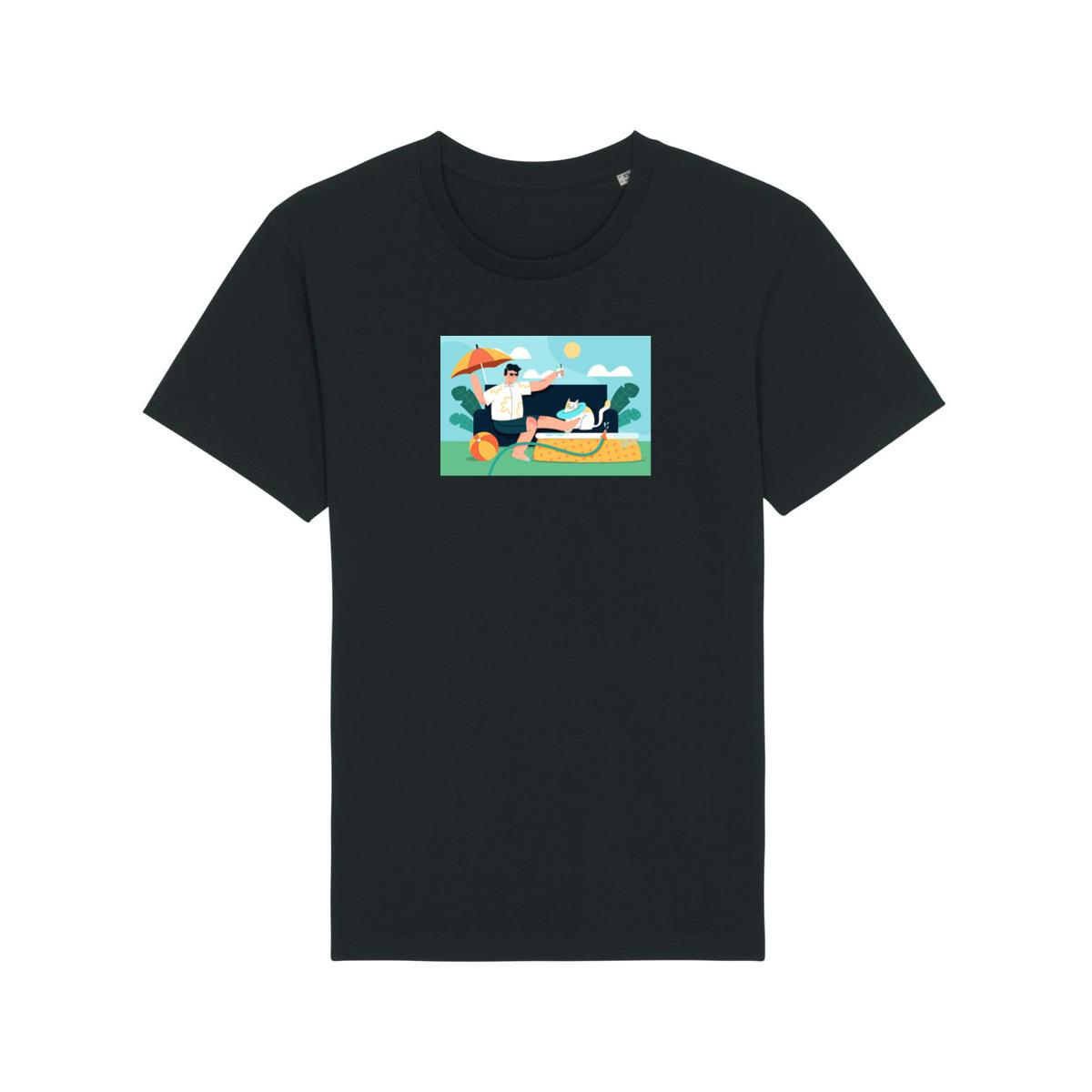 A Humorous Summer Scene of Relaxation and Whimsy T-Shirts