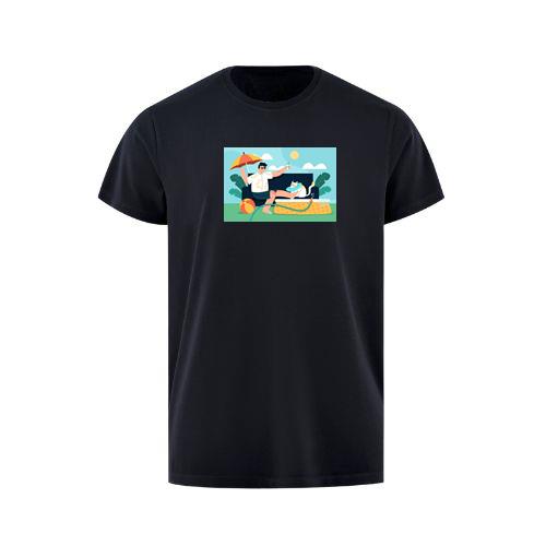 A Humorous Summer Scene of Relaxation and Whimsy T-Shirts
