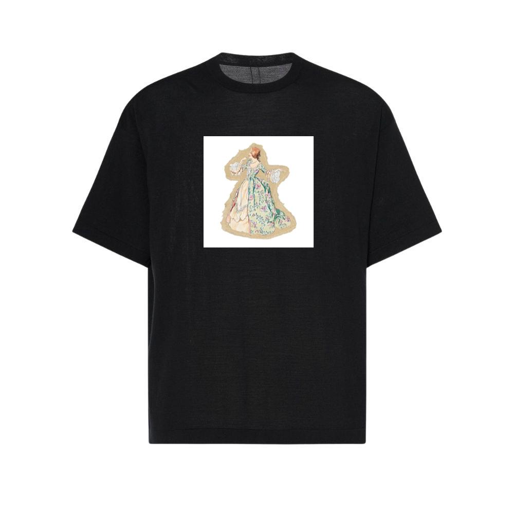 A Lady in a Floral Gown with Lace and Trim T-Shirts
