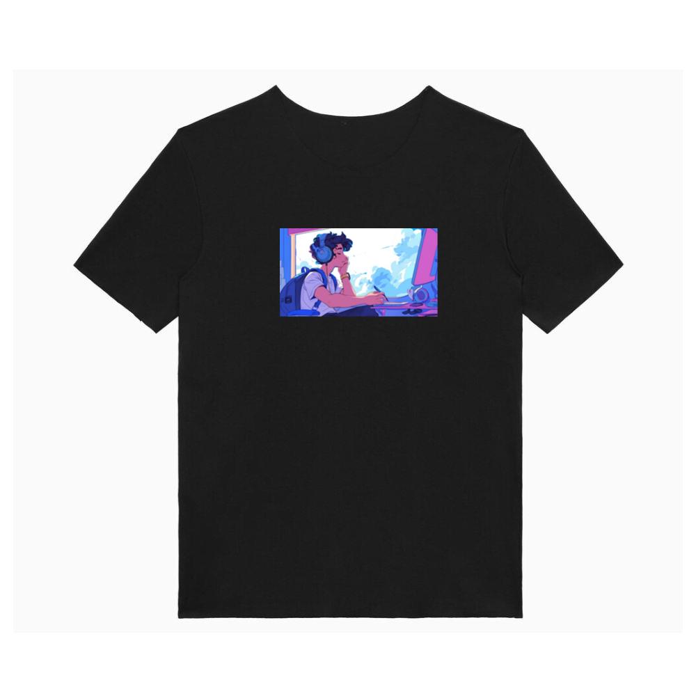 A Moment of Creation in a Dreamy Digital Landscape T-Shirts