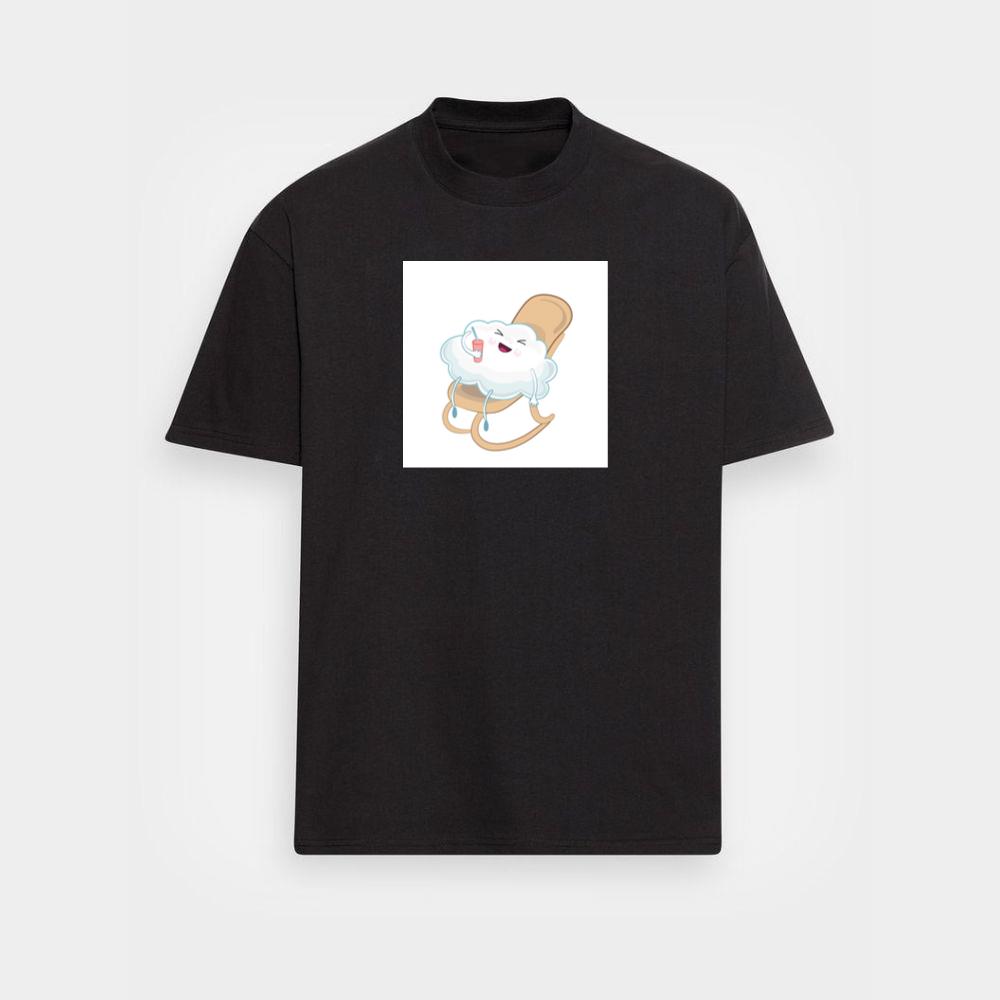 A Moment of Relaxation and Joy for a Smiling Cloud in a Rocker T-Shirts