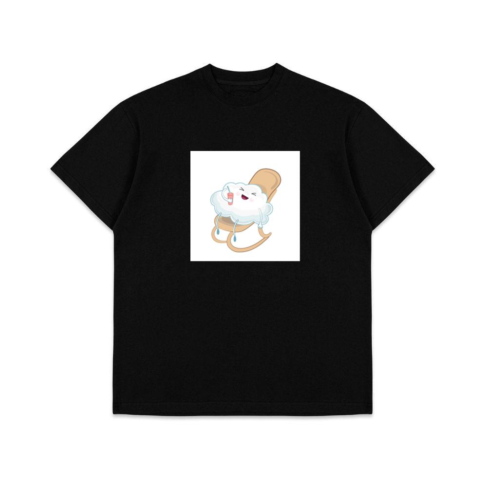 A Moment of Relaxation and Joy for a Smiling Cloud in a Rocker T-Shirts