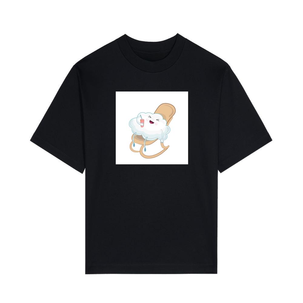 A Moment of Relaxation and Joy for a Smiling Cloud in a Rocker T-Shirts