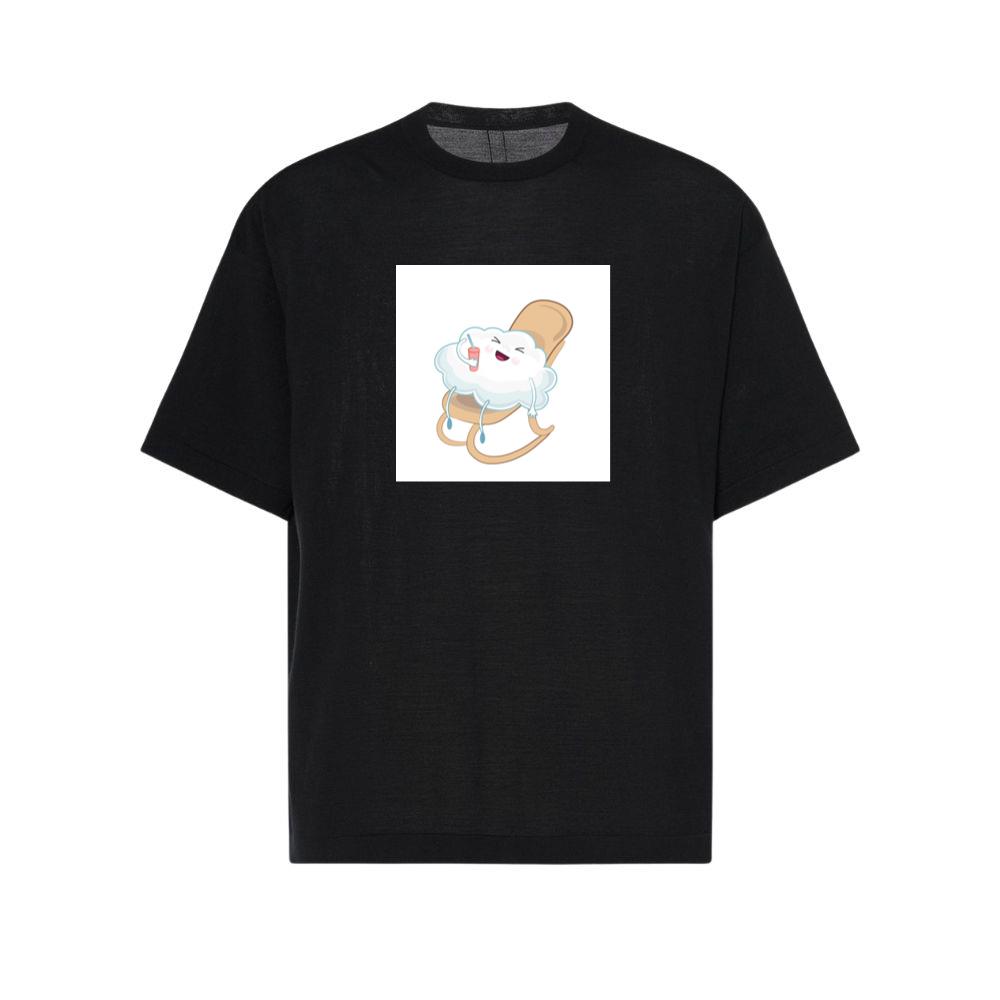 A Moment of Relaxation and Joy for a Smiling Cloud in a Rocker T-Shirts