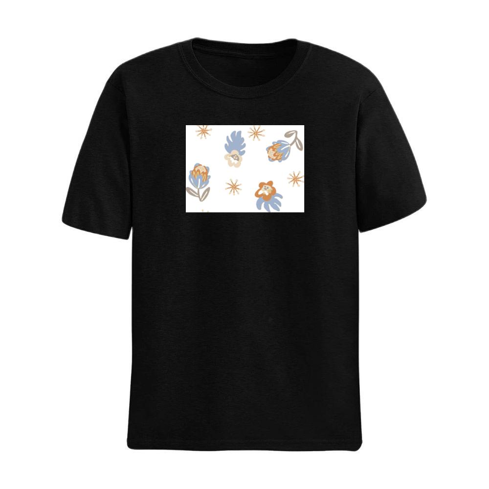 A Muted Floral Pattern on Beige T-Shirts