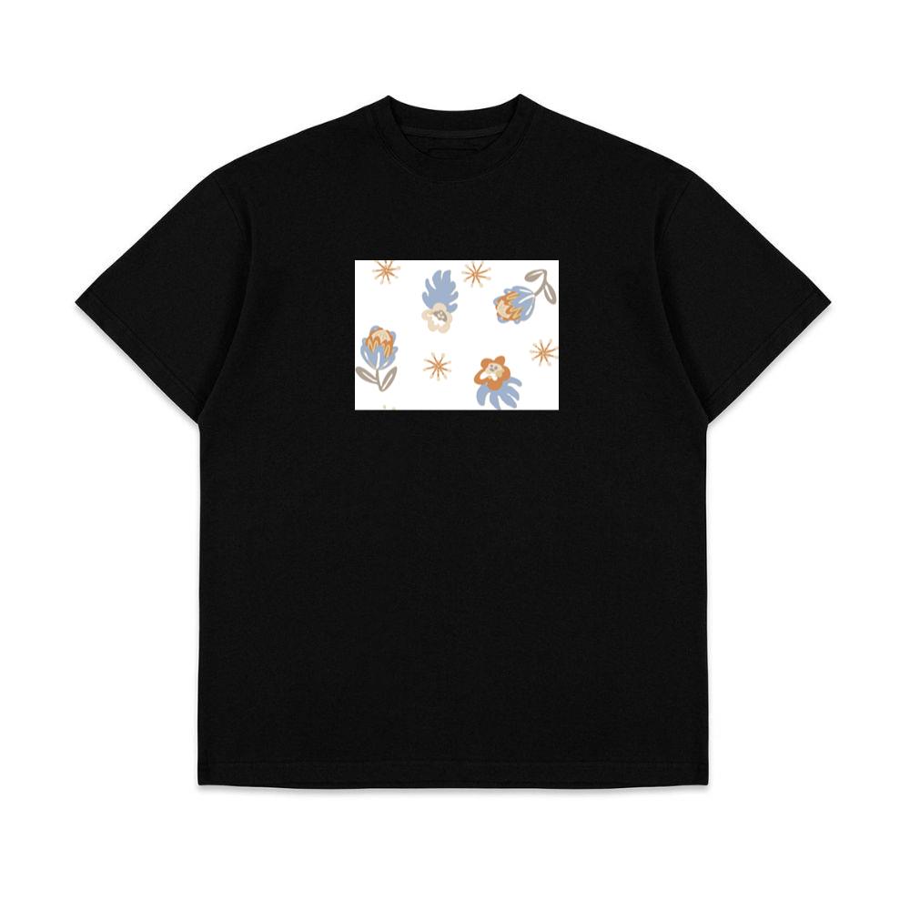 A Muted Floral Pattern on Beige T-Shirts