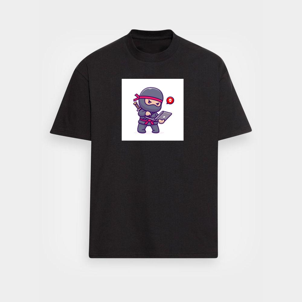 A Ninja's Cyber Strike in a Cartoon Caper T-Shirts