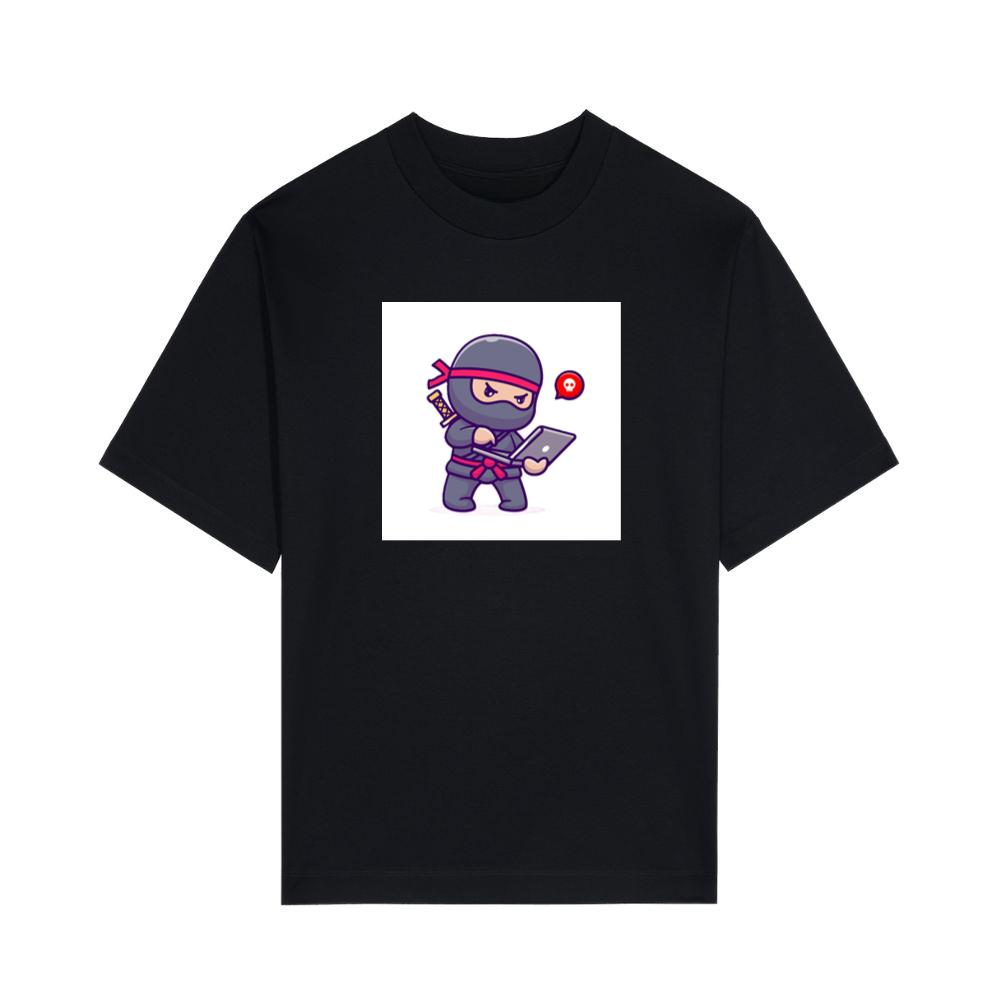 A Ninja's Cyber Strike in a Cartoon Caper T-Shirts
