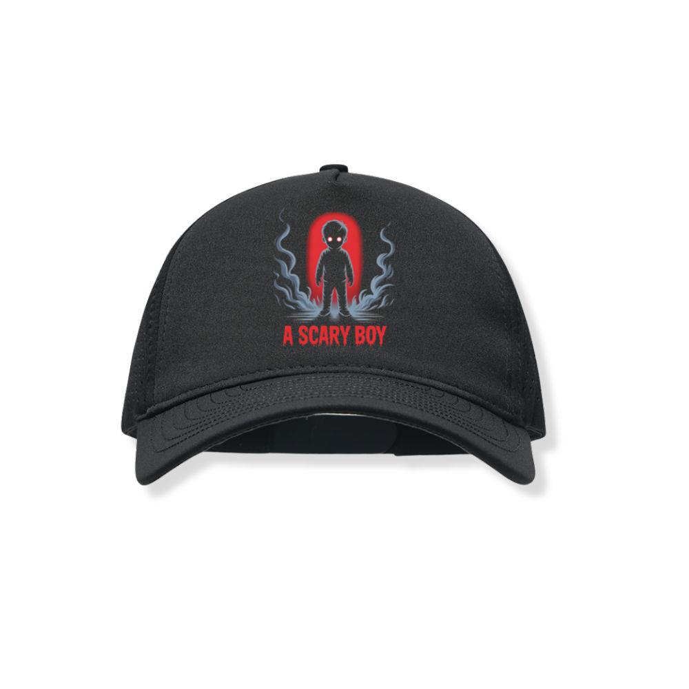 A Scary Boy Red Glow Horror Design Black Hat