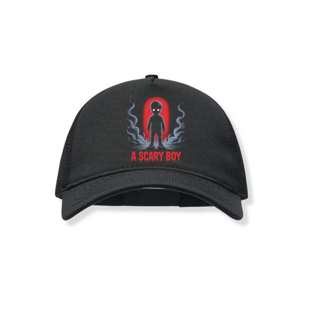 A Scary Boy Red Glow Horror Design Black Hat