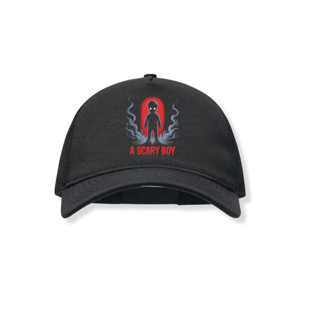 A Scary Boy Red Glow Horror Design Black Hat