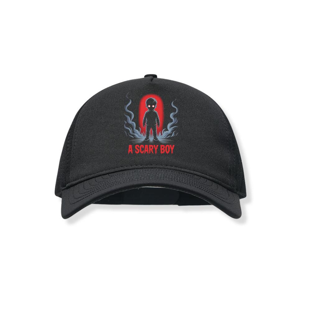 A Scary Boy Red Glow Horror Design Black Hat