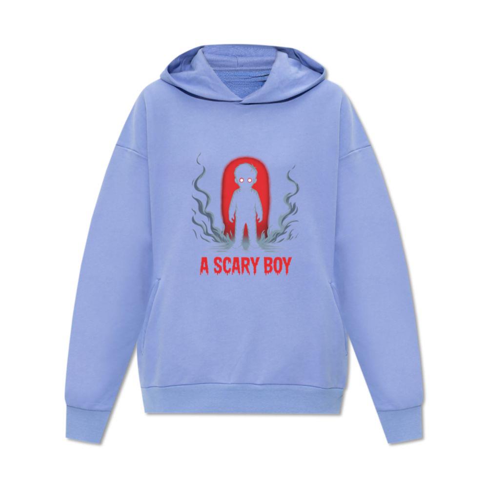 A Scary Boy Red Glow Horror Design Hoodie