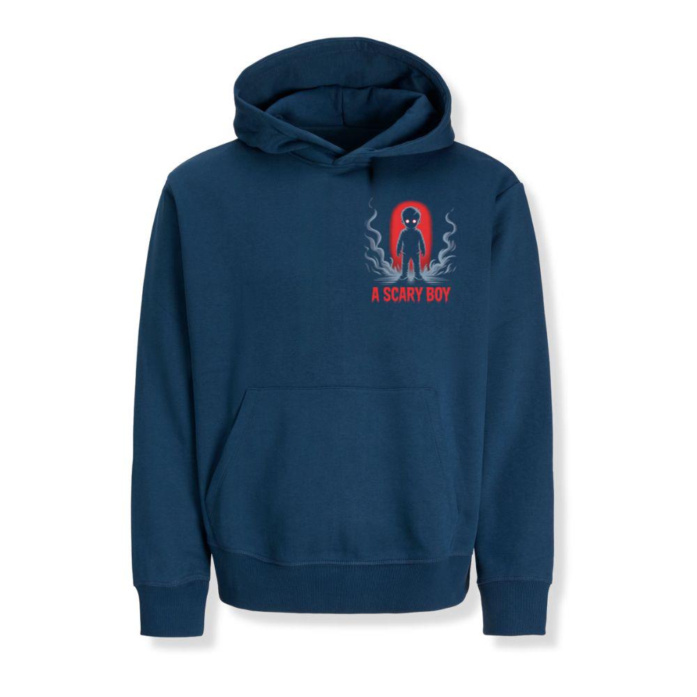 A Scary Boy Red Glow Horror Design Hoodie Enterthefit