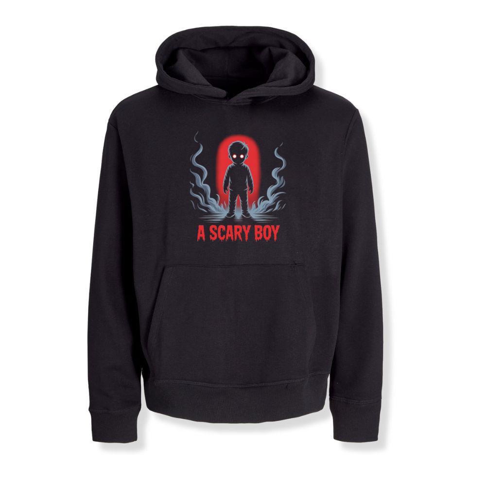 A Scary Boy Red Glow Horror Design Hoodies