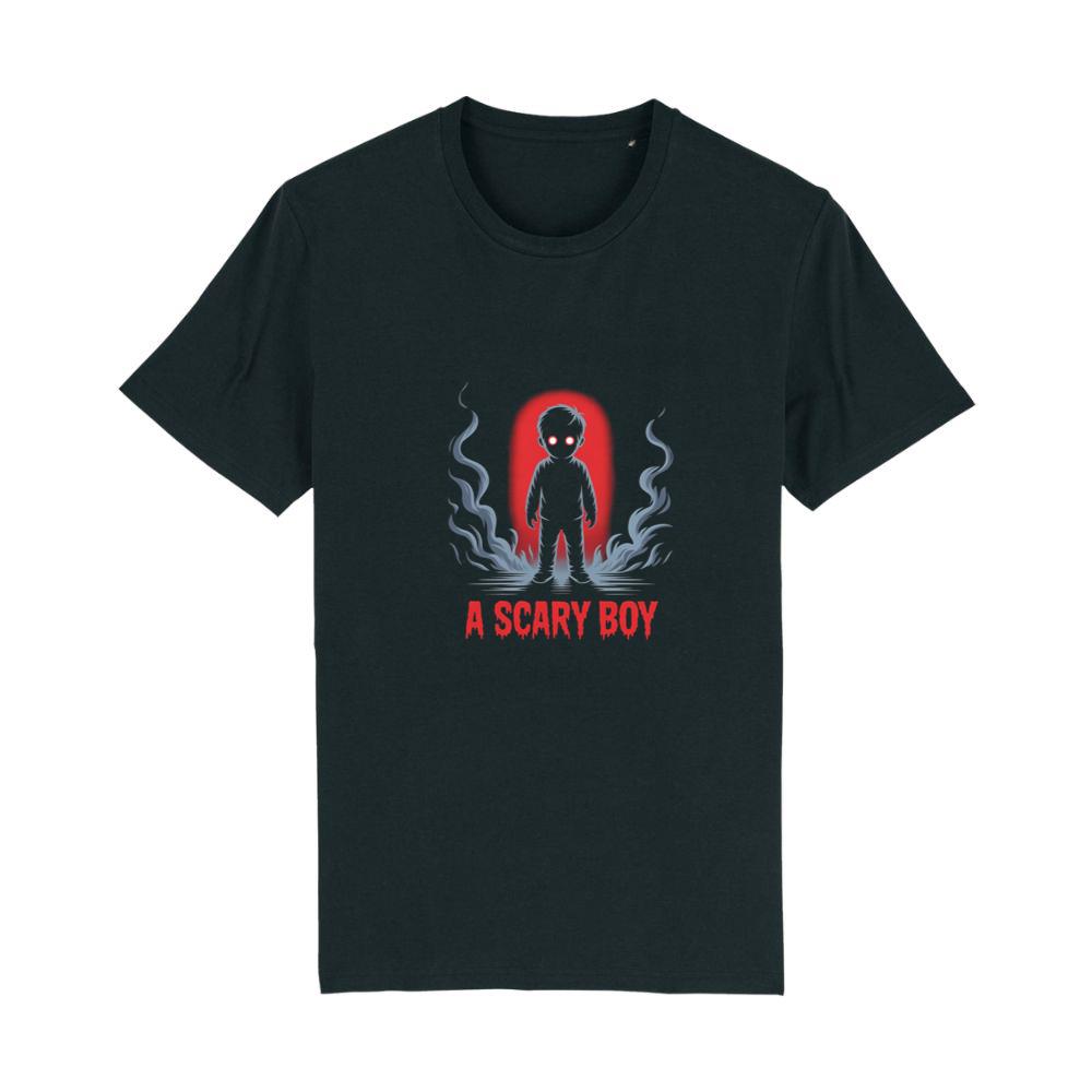A Scary Boy Red Glow Horror Design T-Shirts