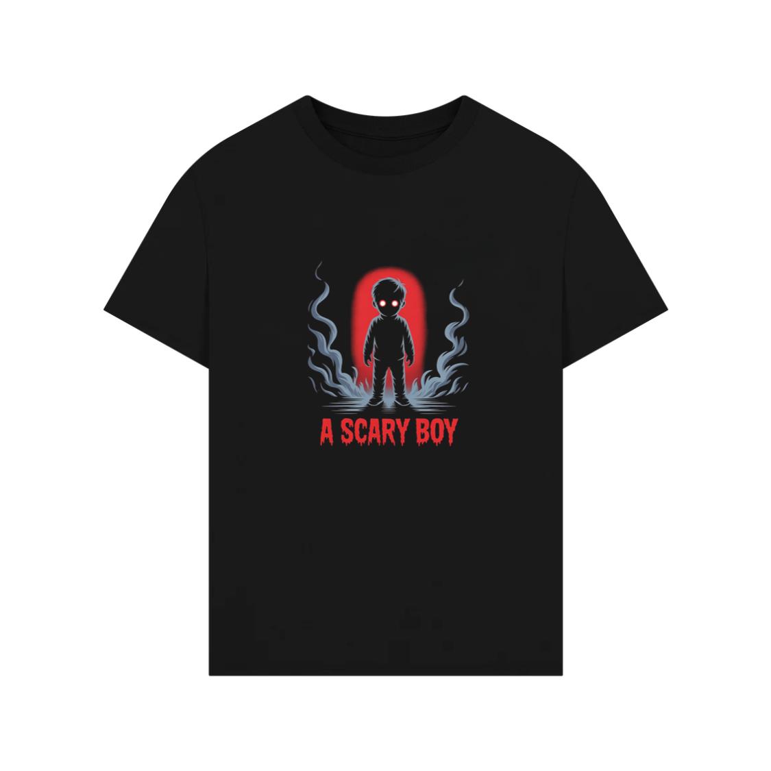 A Scary Boy Red Glow Horror Design T-Shirts