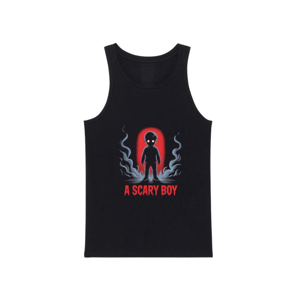 A Scary Boy Red Glow Horror Design Tank Top