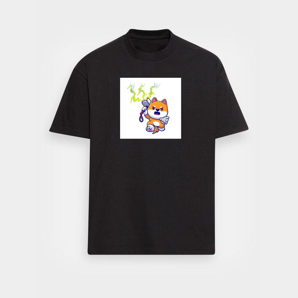 A Shiba Inu's Mjolnir Moment in a Cartoon Caper T-Shirts