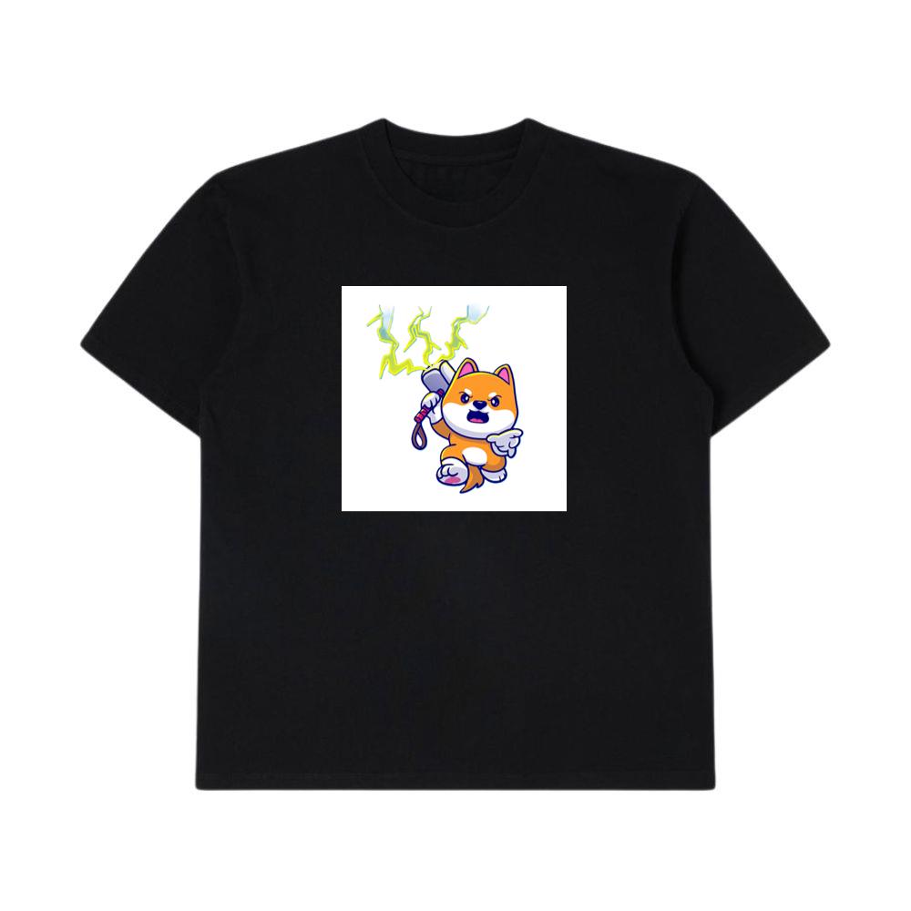 A Shiba Inu's Mjolnir Moment in a Cartoon Caper T-Shirts
