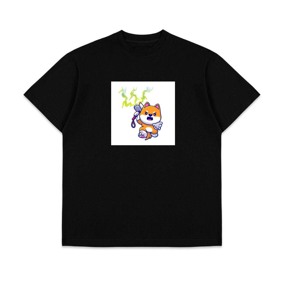A Shiba Inu's Mjolnir Moment in a Cartoon Caper T-Shirts