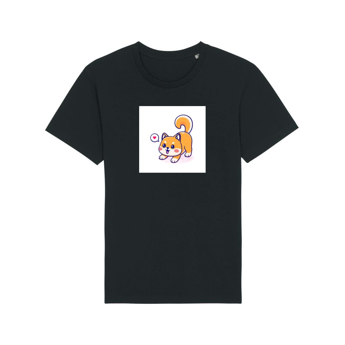 A Shiba's Joyful Jaunt in a Digital Delight T-Shirts