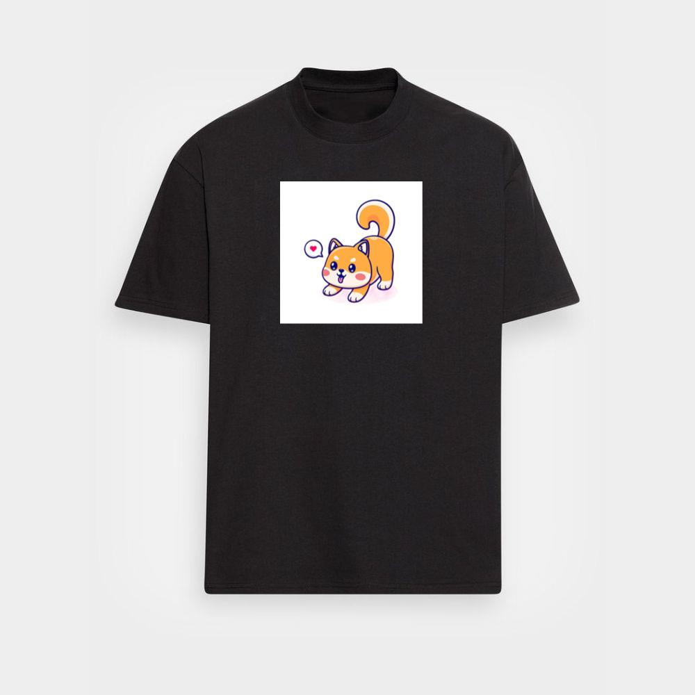 A Shiba's Joyful Jaunt in a Digital Delight T-Shirts