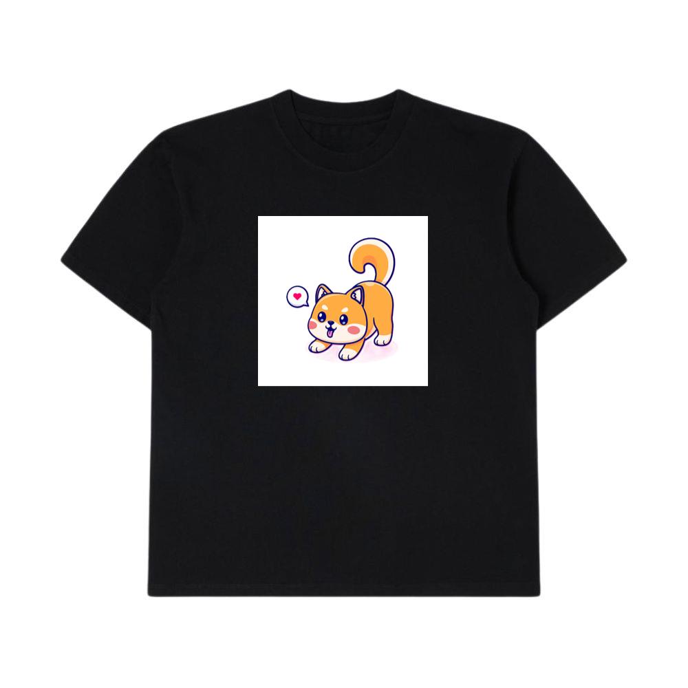 A Shiba's Joyful Jaunt in a Digital Delight T-Shirts