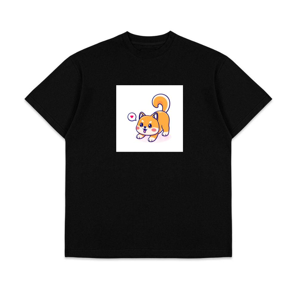 A Shiba's Joyful Jaunt in a Digital Delight T-Shirts