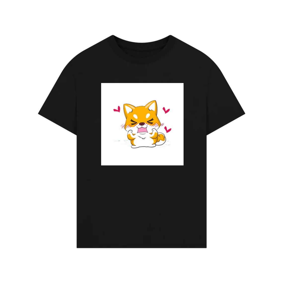 A Shiba's Playful Power Pose with a Touch of Shy T-Shirt