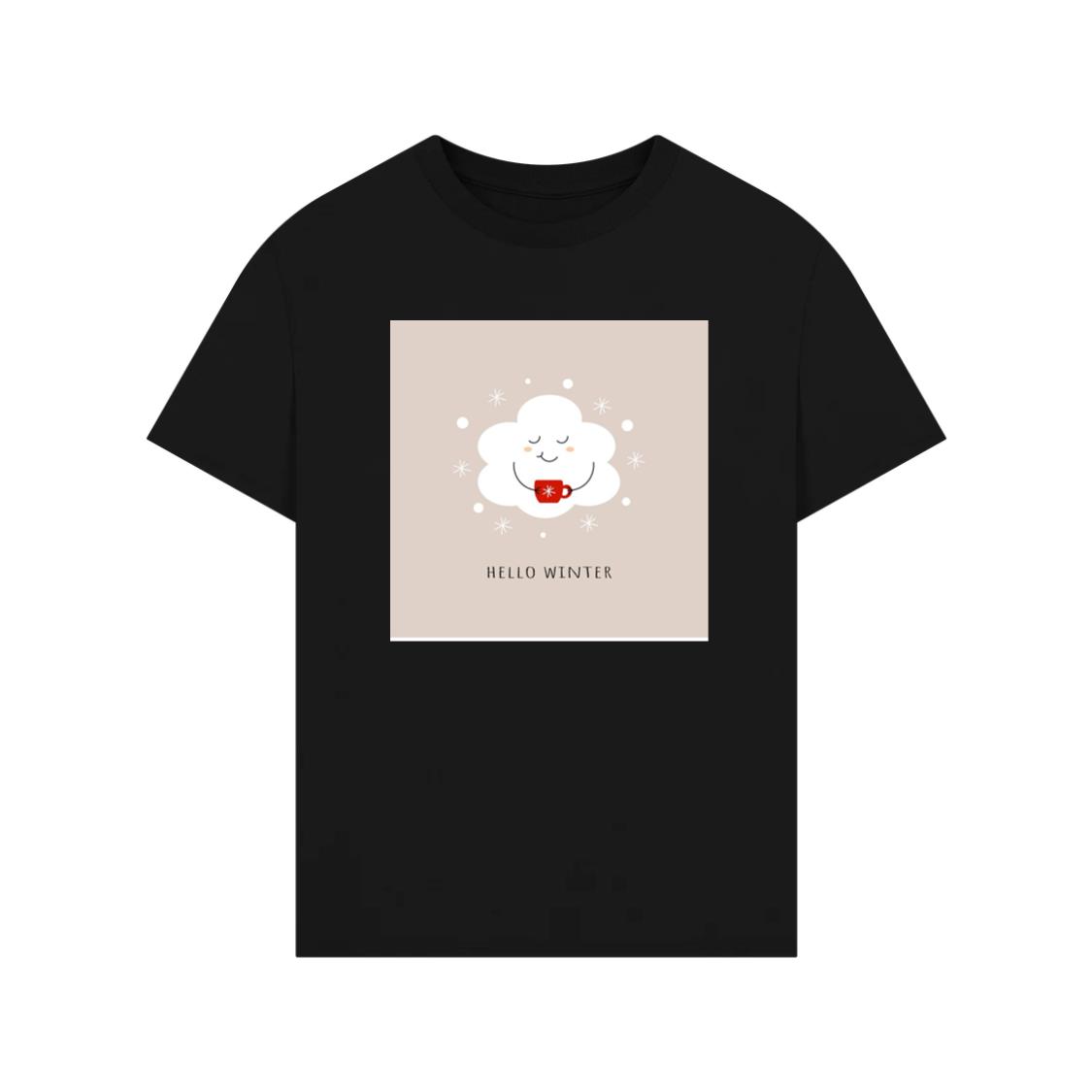 A Smiling Cloud Holds a Warm Drink T-Shirt