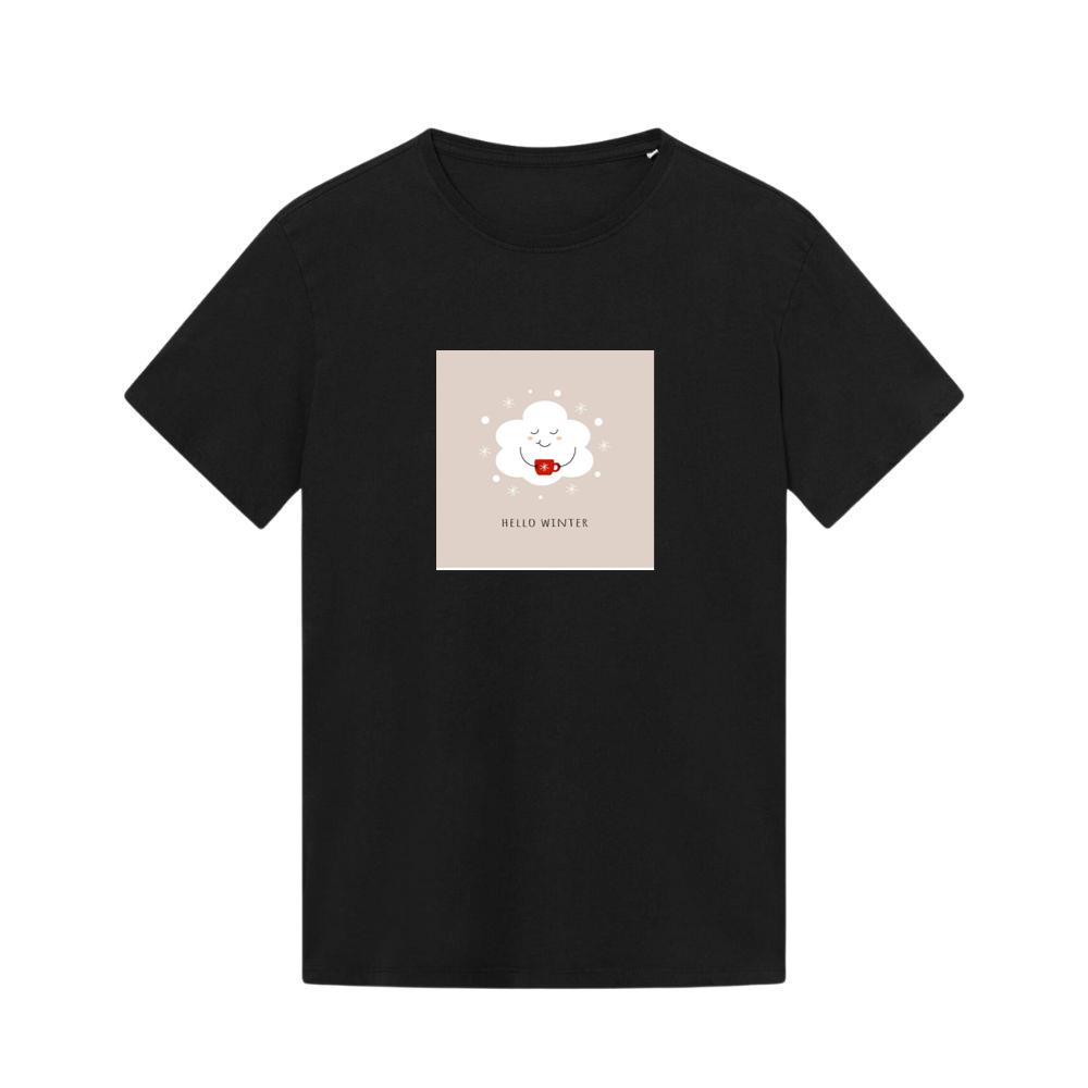 A Smiling Cloud Holds a Warm Drink T-Shirts